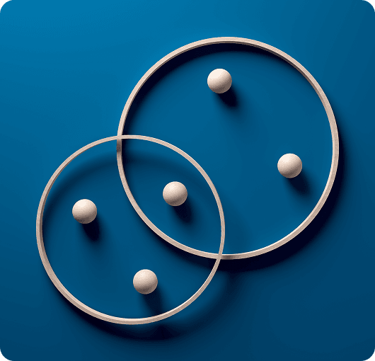 Abstract circles and shapes representing partnership and connection