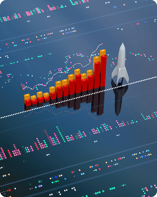 A graph showing upward growth, symbolizing scale