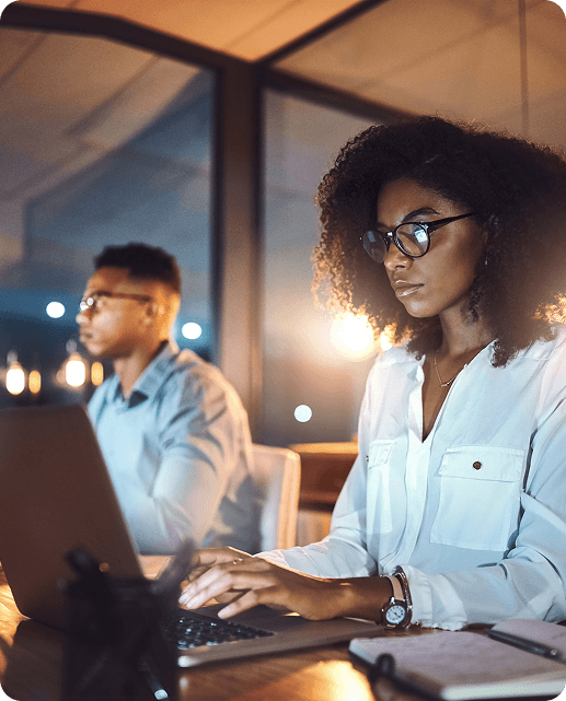 A professional working in a modern office, representing a competitive advantage.