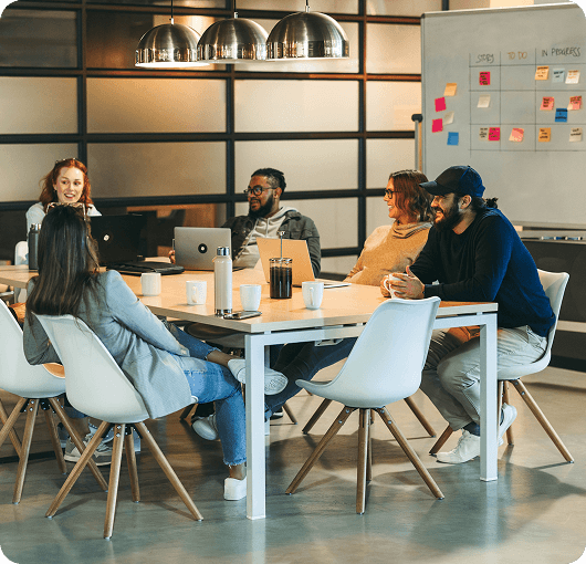 A group of people collaborating