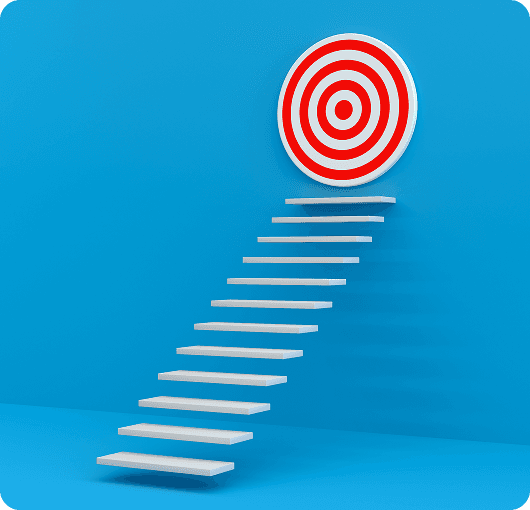 A target with an arrow in the center